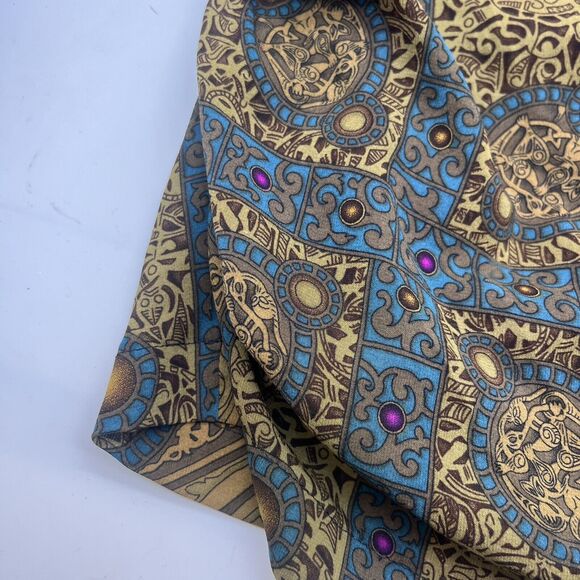 Nicole Miller Collection Baroque Print Silk Blend Strapless Chiffon Blouse 10 - Picture 3 of 7